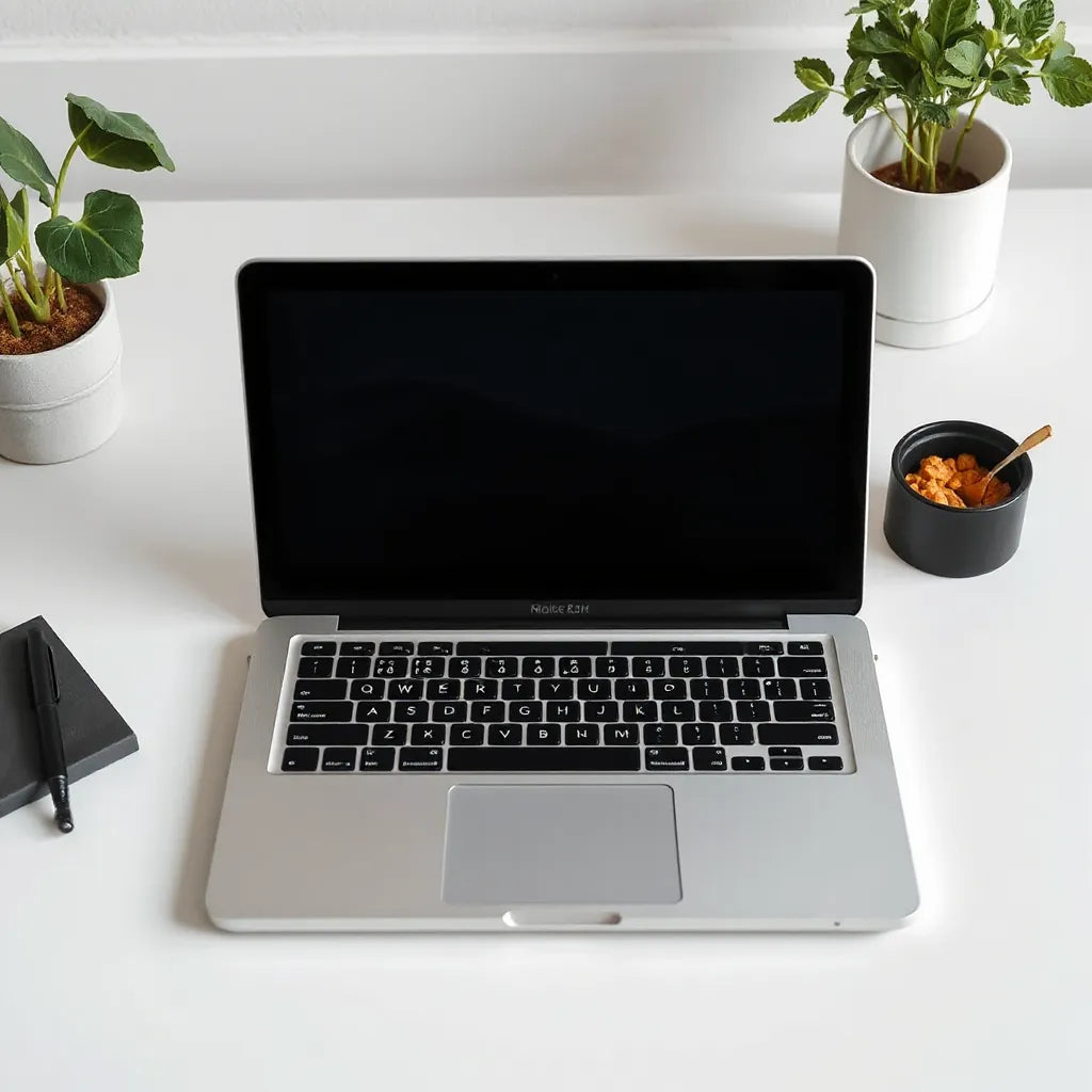 MacBook Air keyboard with a slim protective keyboard cover snugly fitted over the keys