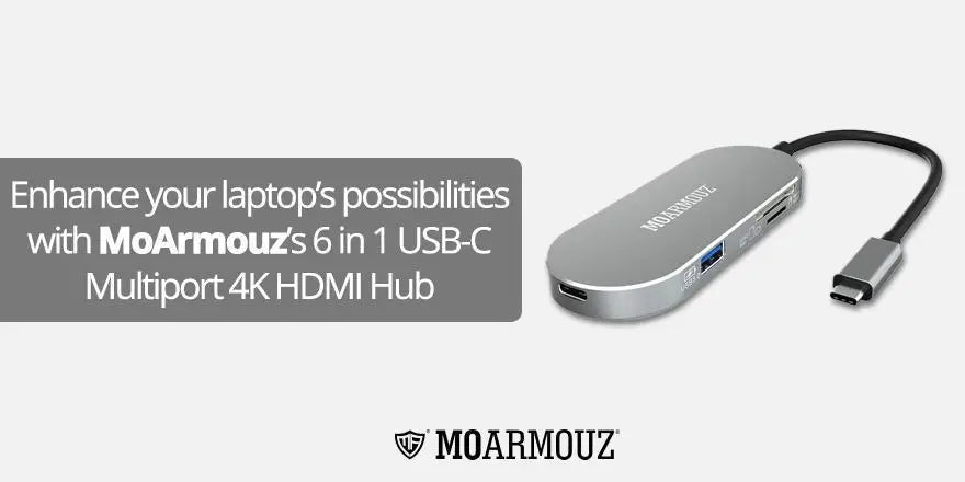 Enhance your laptop’s possibilities with MoArmouz’s 6 in 1 USB-C Multiport 4K HDMI Hub - Moarmouz