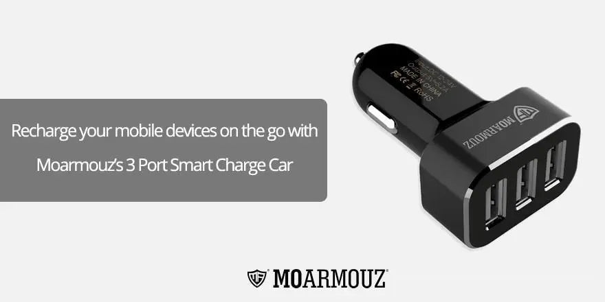 Recharge your mobile devices on the go with MoArmouz 3 Port Smart Charge Car Charger - Moarmouz