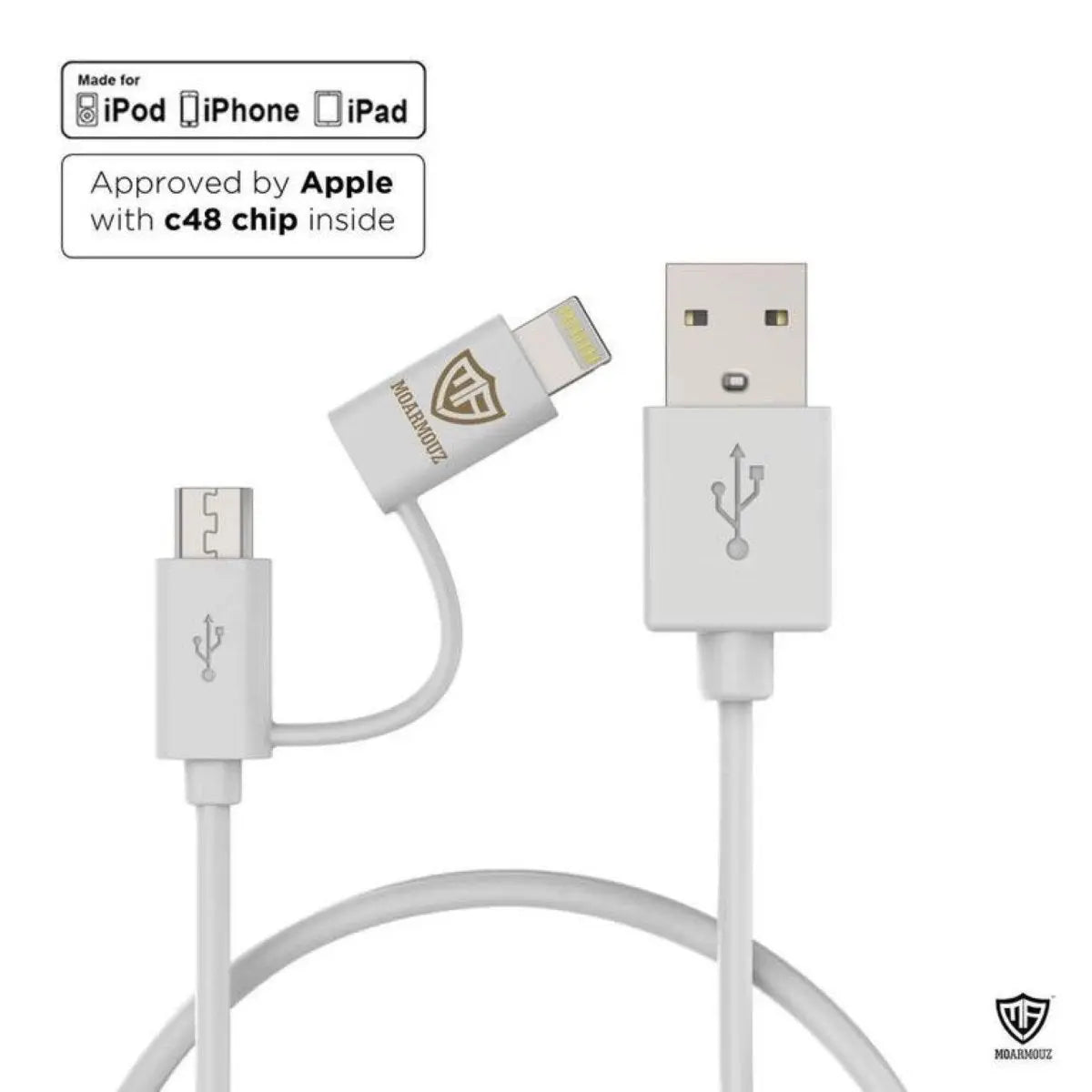 Ride the lightning with MoArmouz’s 2 in 1 Apple MFI Certified lightning cable - Moarmouz