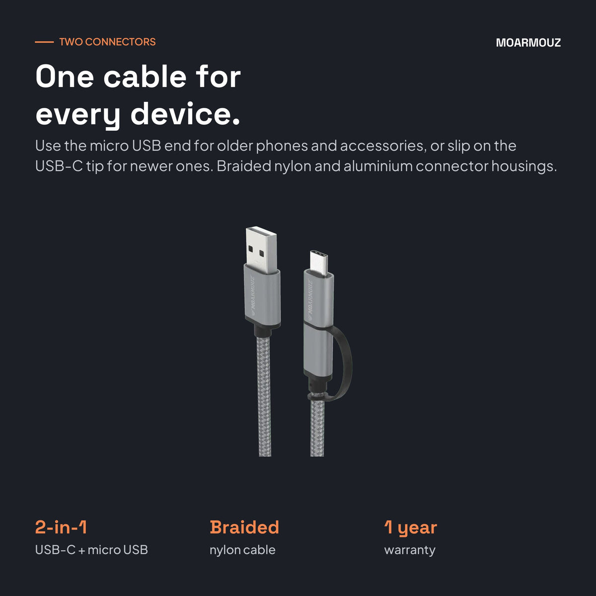 USB-C & micro USB Sync & Charge 2 in 1 Cable: how it works — Moarmouz