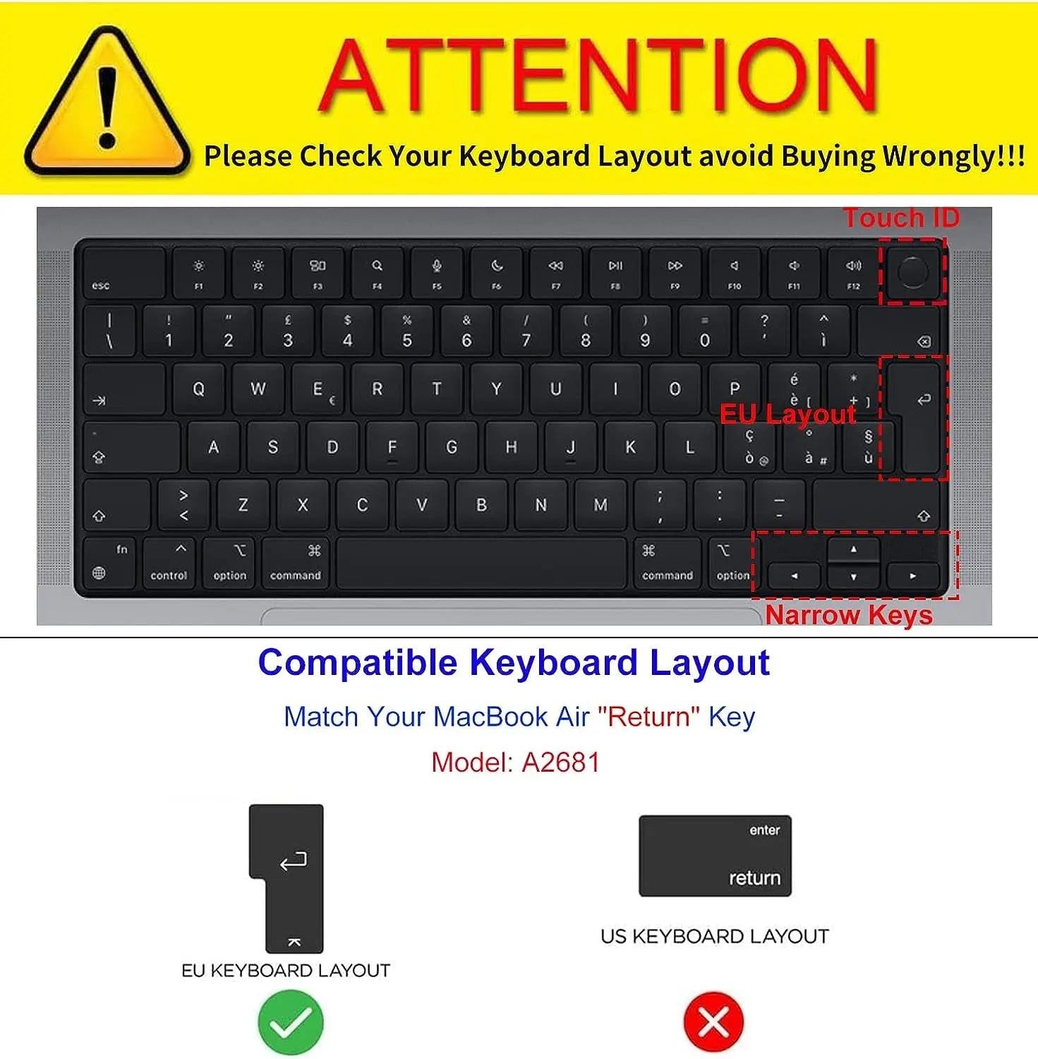 Keyboard Protector for MacBook Air 15" (M5–M2, 2026–2023) - EU Layout — Moarmouz