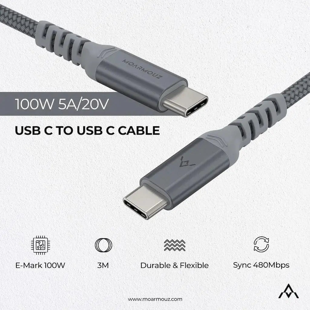 USB Type-C to USB-C 100W Charging Cable — Moarmouz