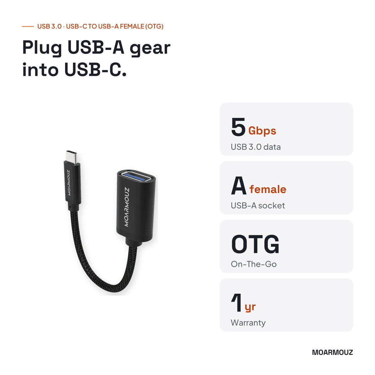 USB 3.1 Type-C OTG Cable: key specifications — Moarmouz