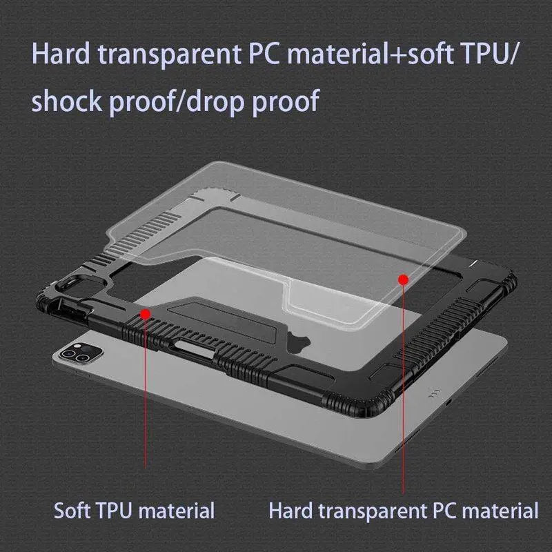 MoArmouz - Rugged Smart Cover Kratos Case for iPad Pro 11-inch, 2nd / 1st Gen