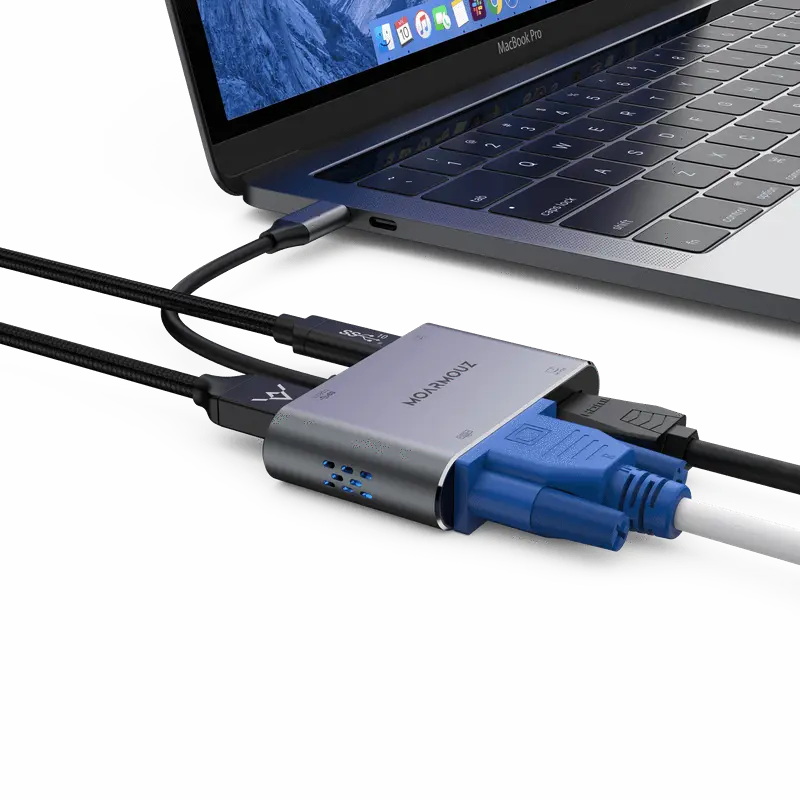 MoArmouz - Type C (USB-C) 4 in 1 Dual Display Hub