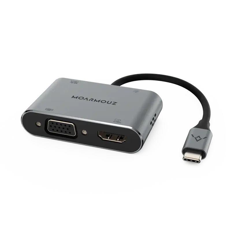 MoArmouz - Type C (USB-C) 4 in 1 Dual Display Hub
