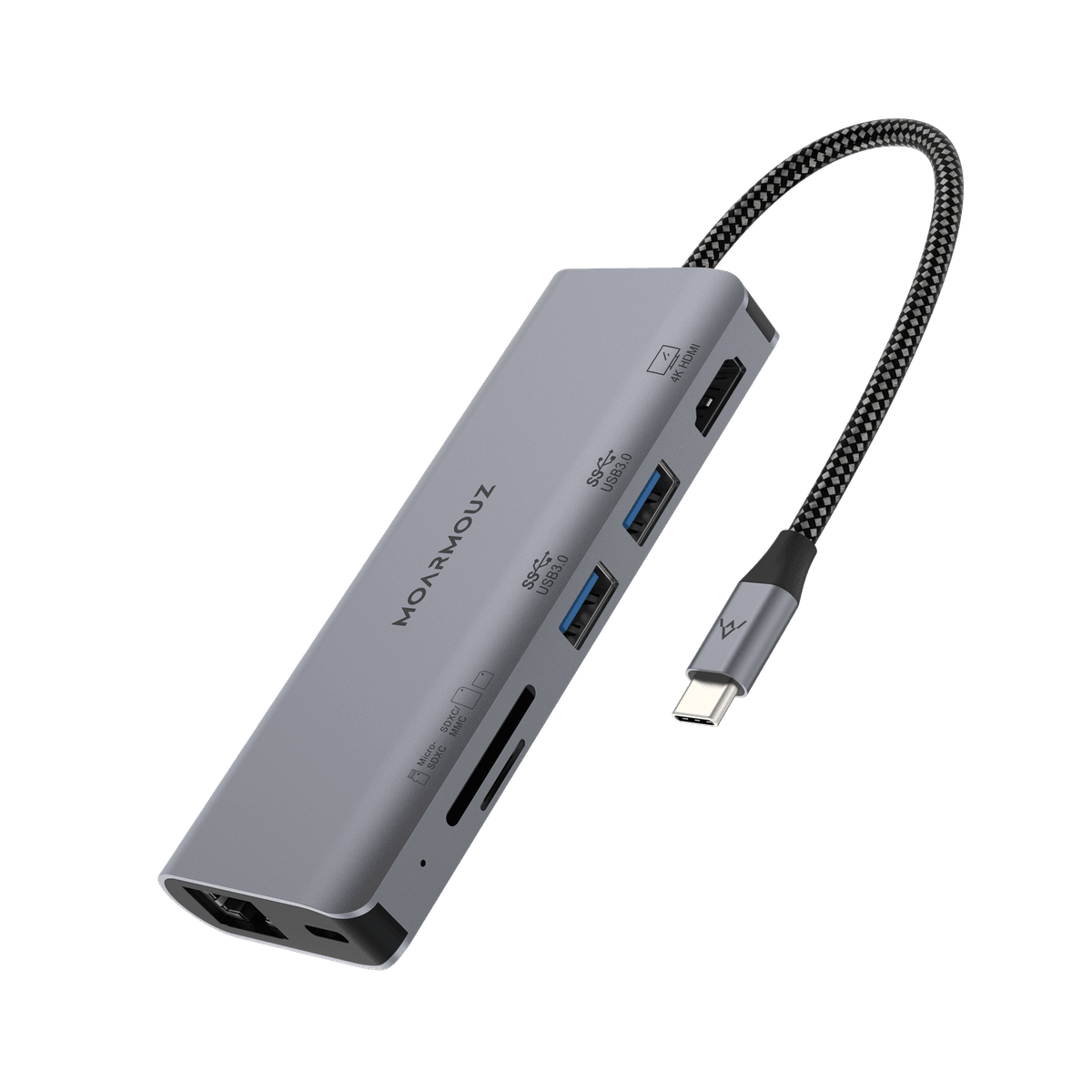 Type C (USB-C) 7 in 1 Multiport Hub - 4k HDMI, Ethernet