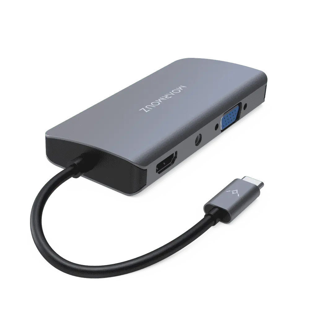 MoArmouz - Type C (USB-C) 9 in 1 Dual Display VGA Hub