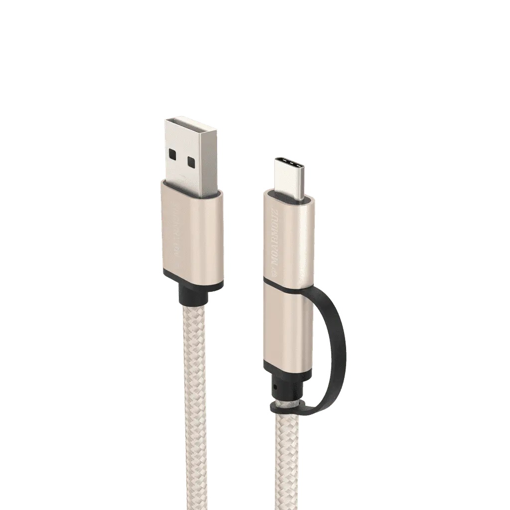 MoArmouz - 2 in 1 USB-C and Micro USB Cable