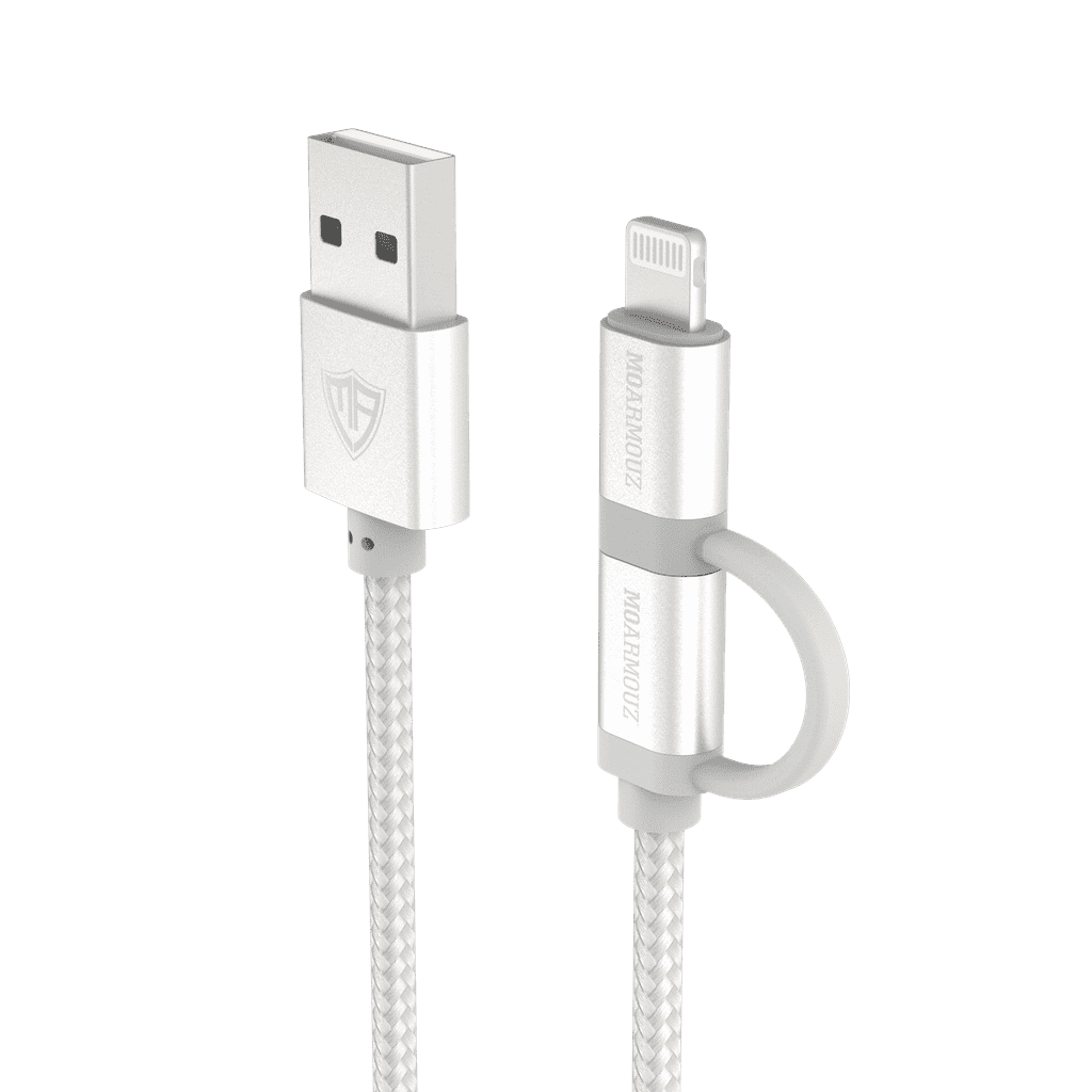 MoArmouz - 2 in 1 Braided MFI Certified Lightning and Micro USB Cable