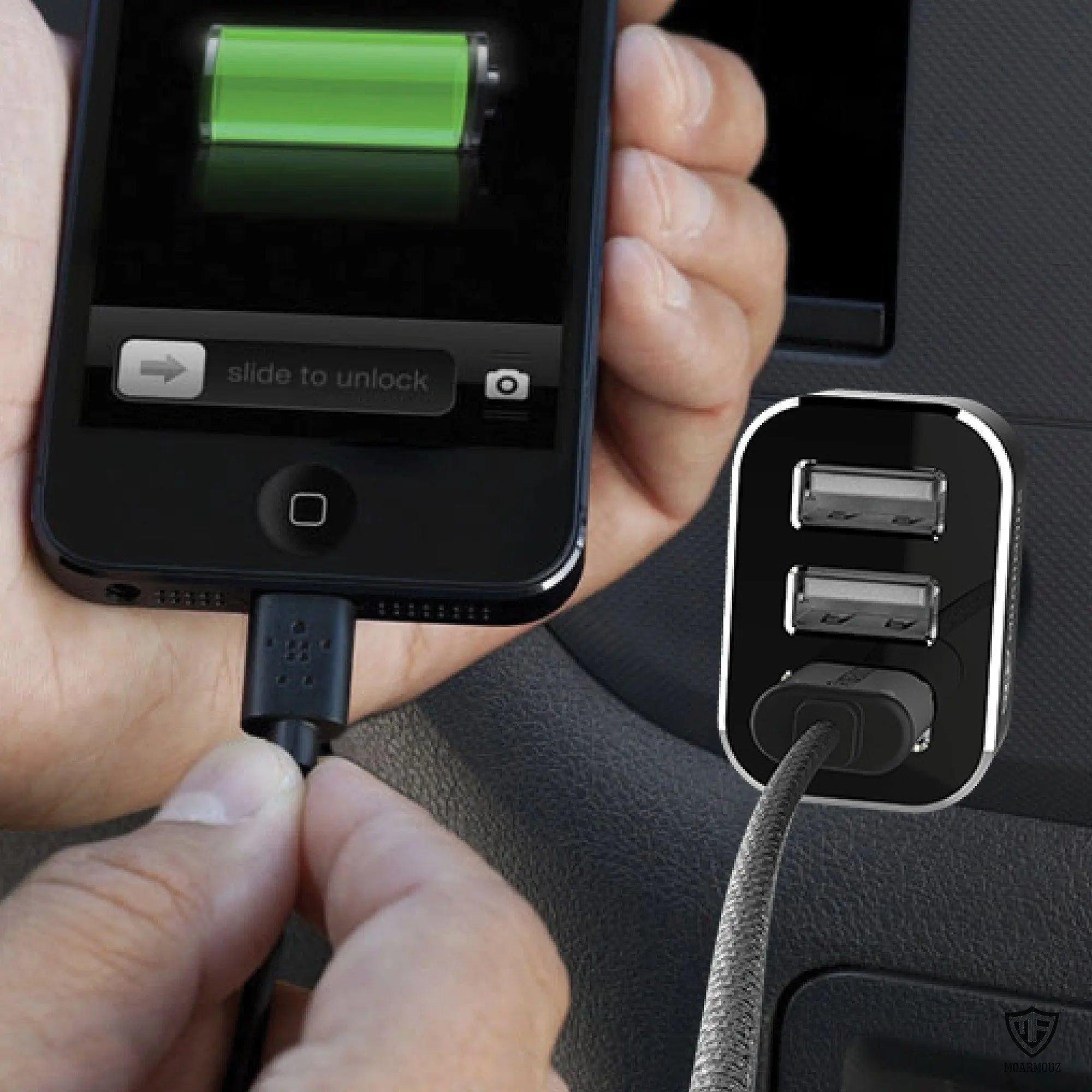 Car Charger 3 Port w/ Smart Charge 5.2A/26W — Moarmouz