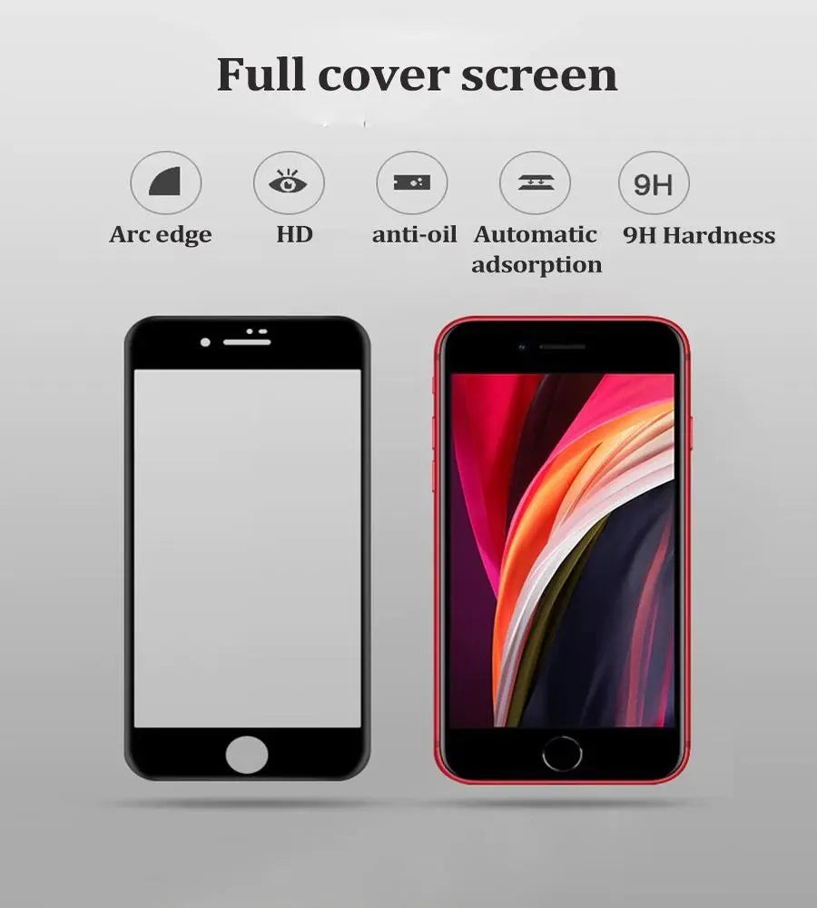 MoArmouz - Curved Glass Screen Protector for iPhone SE 2022/2022 (3rd / 2nd Generation)