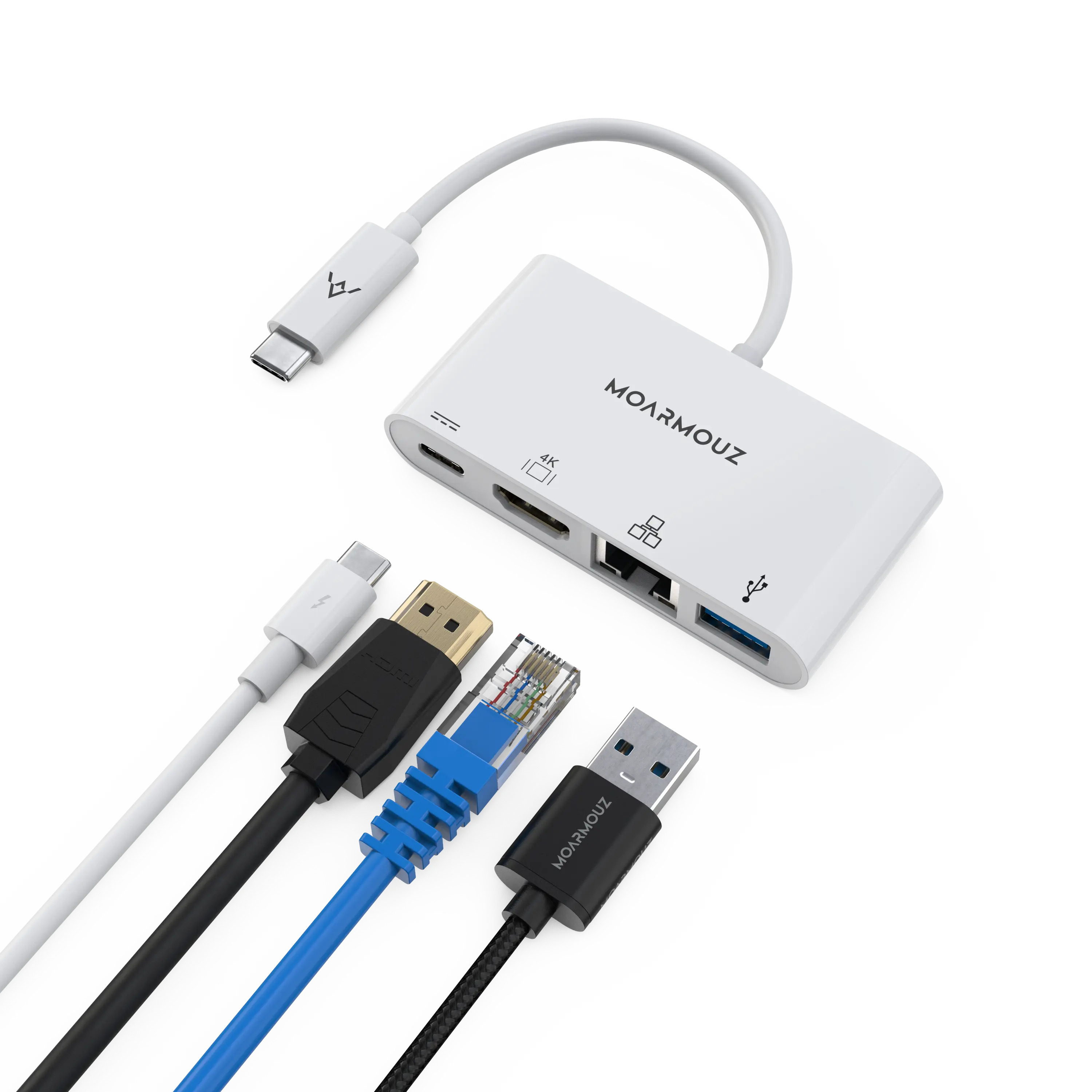 MoArmouz - Type C (USB-C) 4 in 1 Gigabit 4K HDMI Hub