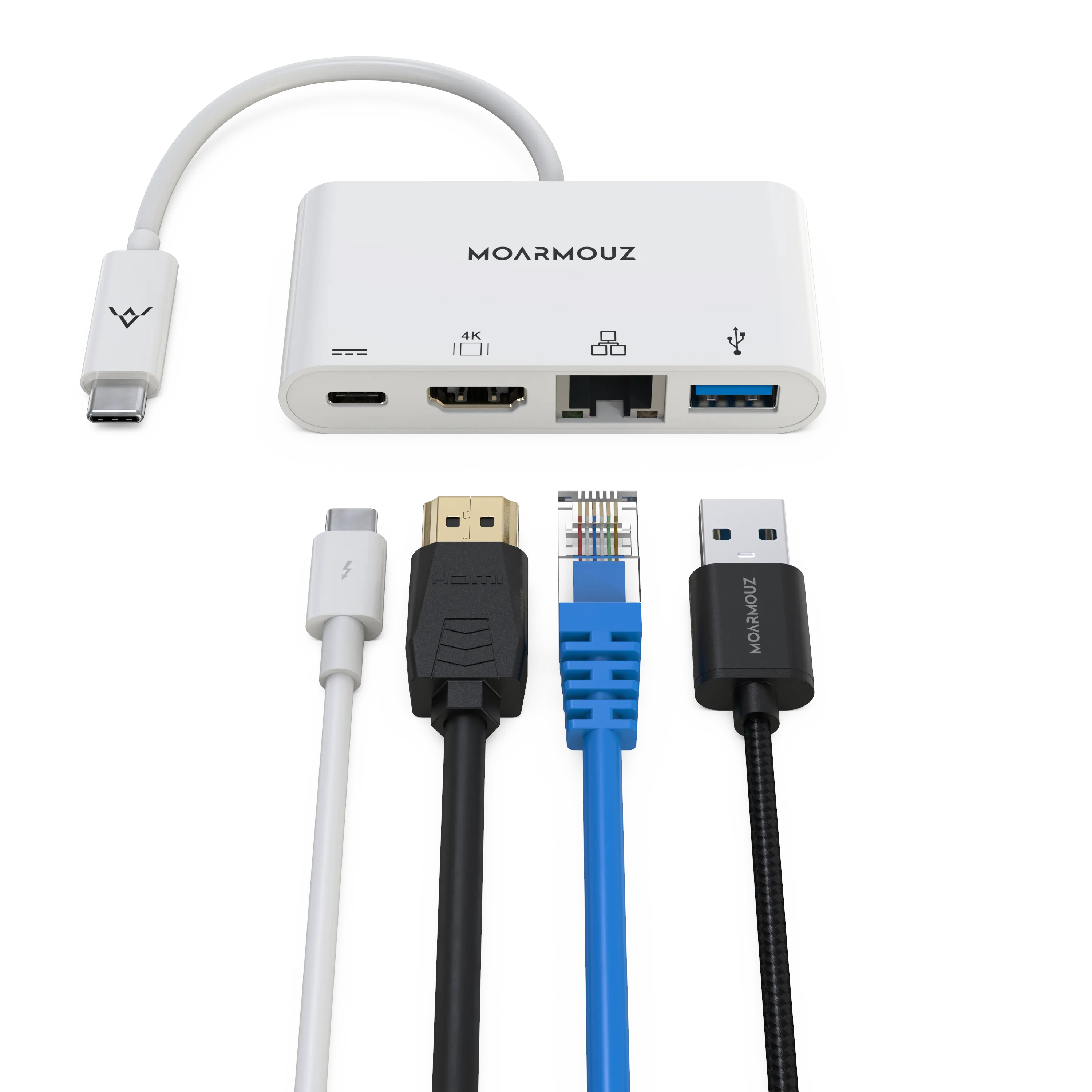 MoArmouz - Type C (USB-C) 4 in 1 Gigabit 4K HDMI Hub