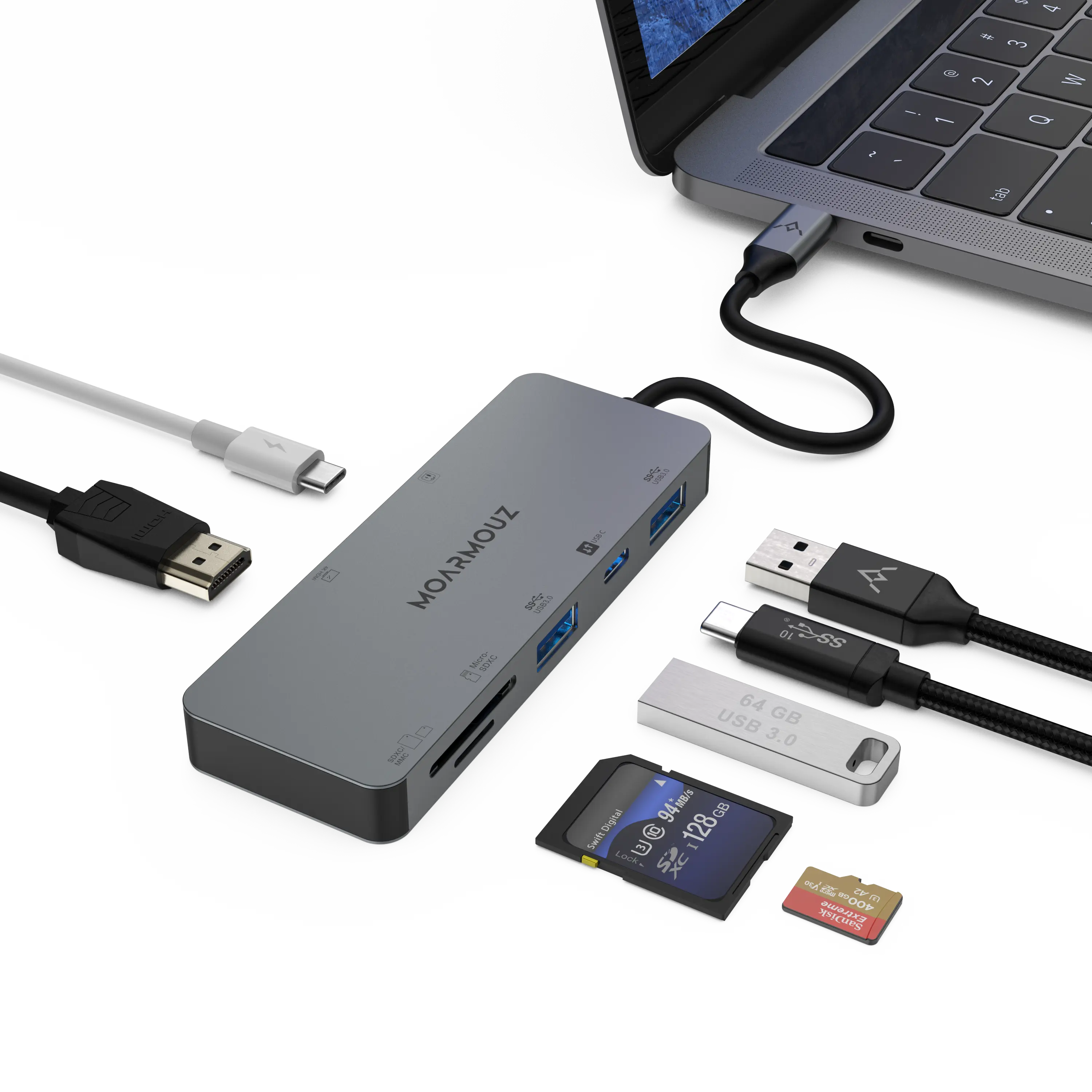 MoArmouz - Type C (USB-C) 7 in 1 Multiport HDMI HUB