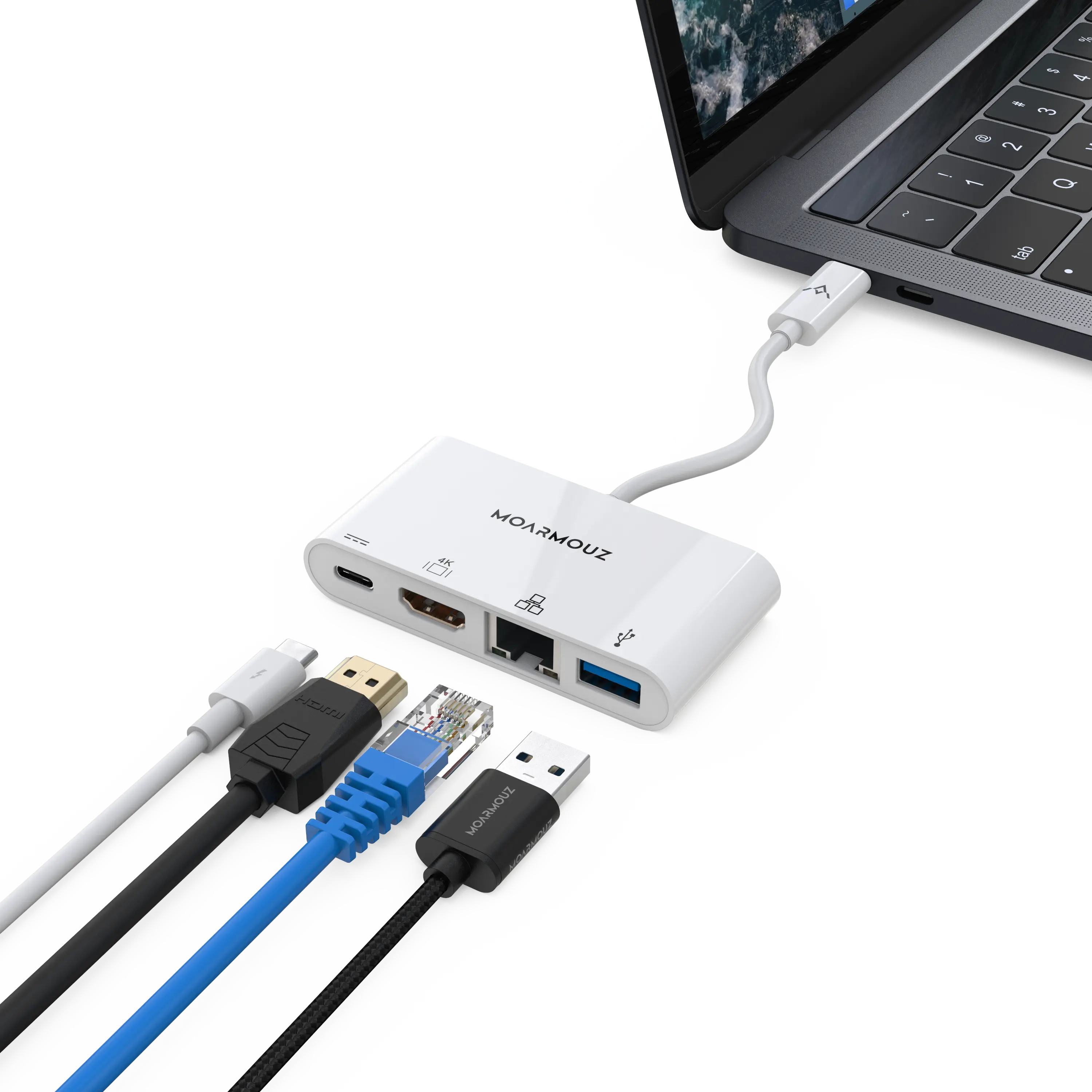 MoArmouz - Type C (USB-C) 4 in 1 Gigabit 4K HDMI Hub