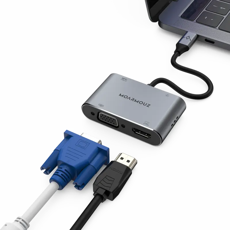 MoArmouz - Type C (USB-C) 4 in 1 Dual Display Hub