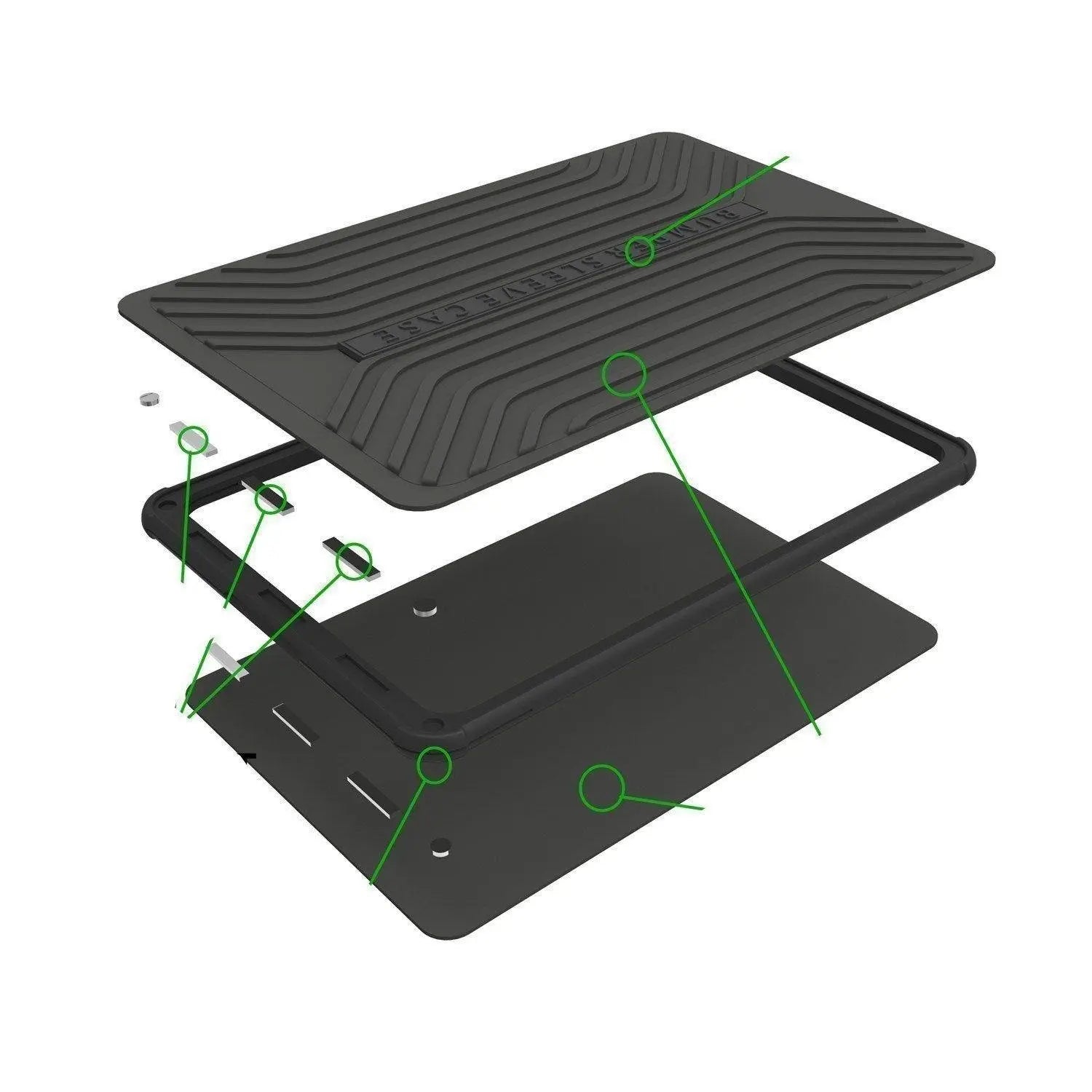 MoArmouz - Shock and Water Resistant Rugged Bumper Laptop Sleeve with Magnetic Closure and Corner Protection