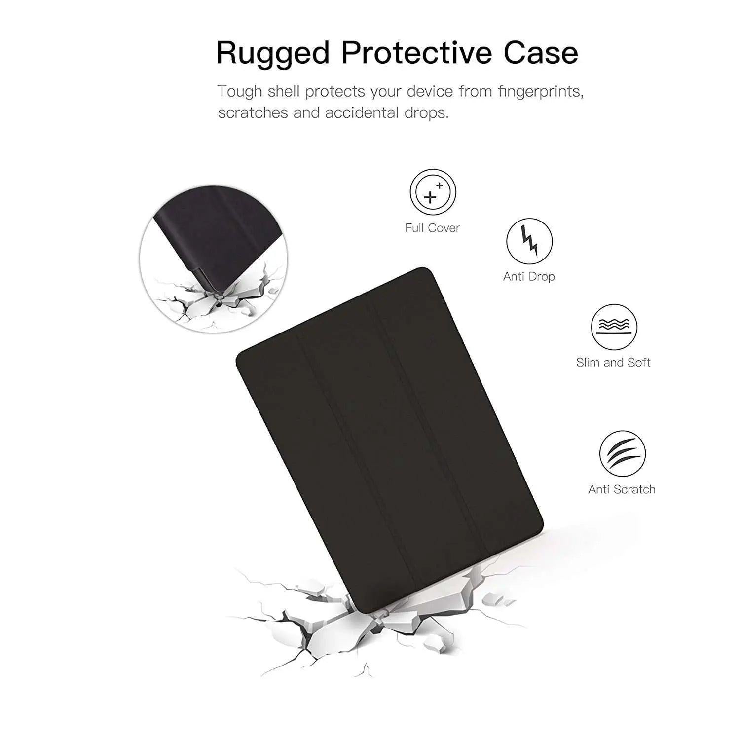 Trifold Stand Smart Case with Pencil Holder for iPad 9.7" (6th Gen, 2018) — Moarmouz