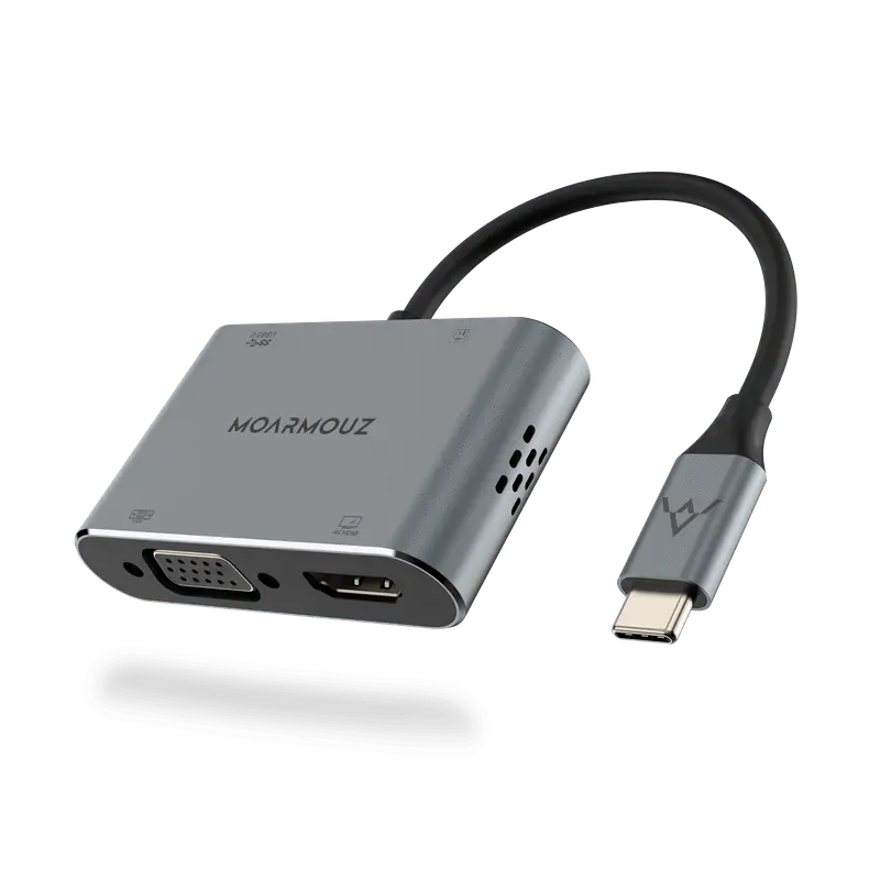 MoArmouz - Type C (USB-C) 4 in 1 Dual Display Hub