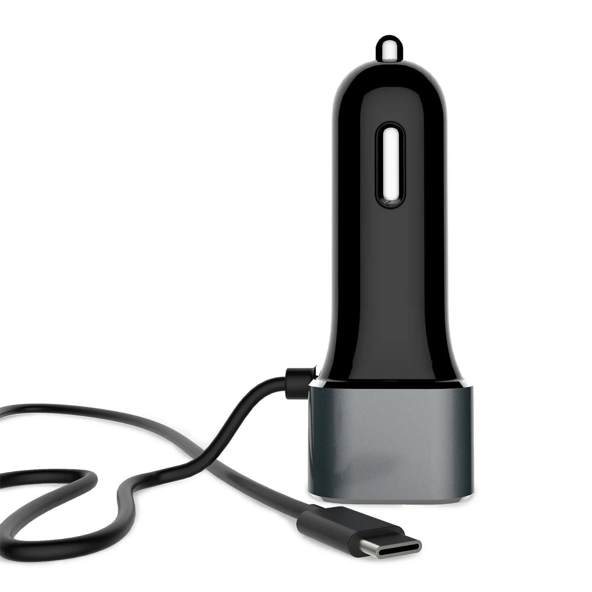 Car Charger with USB-C Cable and QC 3 Outputs — Moarmouz