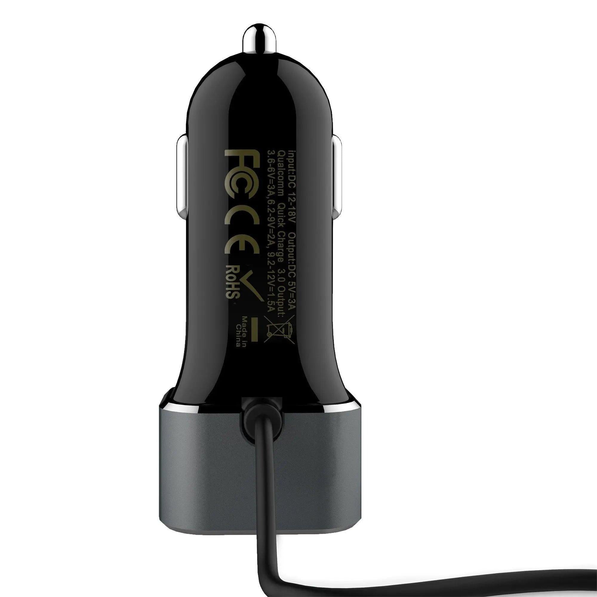 Car Charger with USB-C Cable and QC 3 Outputs — Moarmouz