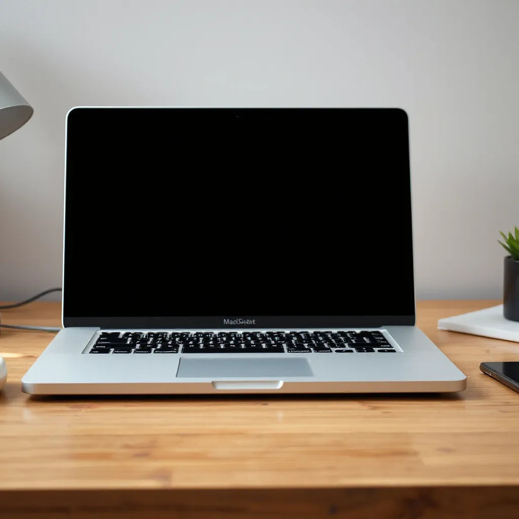 MacBook screen with a properly aligned screen guard showing clean, clear display surface and protection