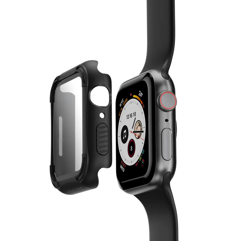 Rugged Armor Case with Tempered Glass Screen Protector for Apple Watch Series 6/5/4 & SE (44mm & 40mm)