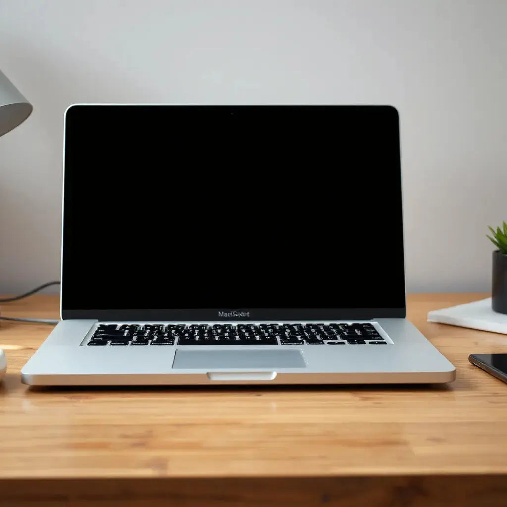 MacBook screen with a properly aligned screen guard showing clean, clear display surface and protection
