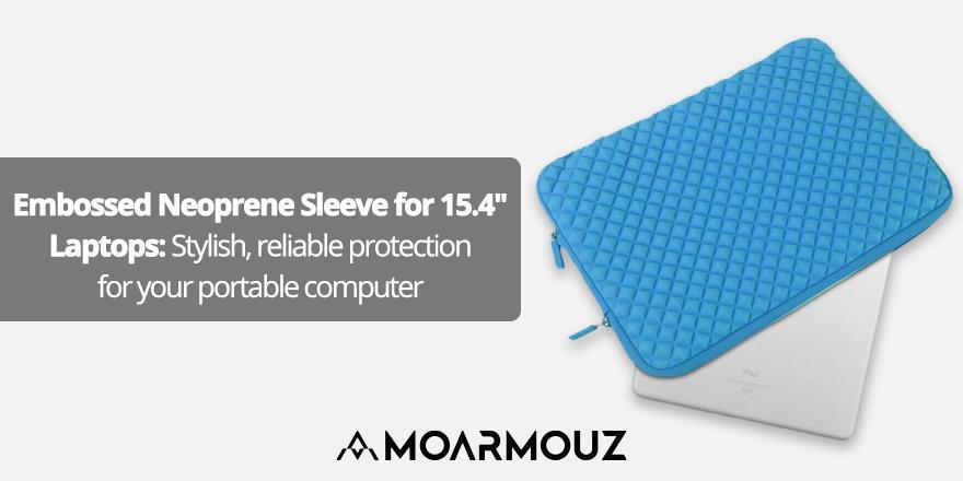 Embossed Neoprene Sleeve for 15.4" Laptops: Stylish, reliable protection for your portable computer - Moarmouz