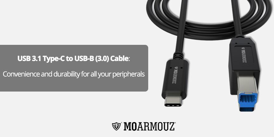 USB 3.1 Type-C to USB-B (3.0) Cable: Convenience and durability for all your peripherals - Moarmouz