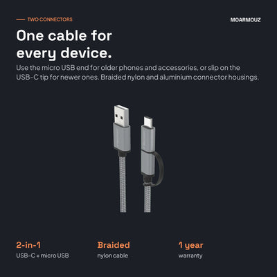 USB-C & micro USB Sync & Charge 2 in 1 Cable: how it works — Moarmouz