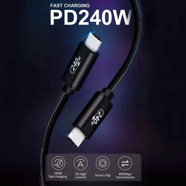 240W USB-C Charging Cable, PD 3.1 48V 5A, 2m