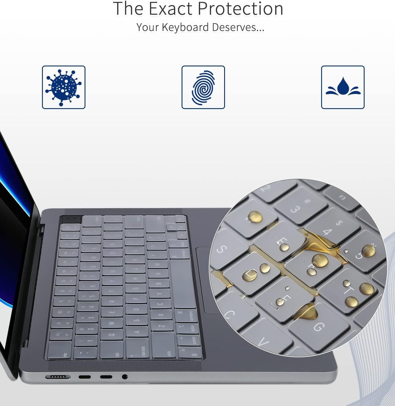 Keyboard Protector for MacBook Air 15", M2 - US Layout - Ash Black