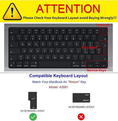 Keyboard Protector for MacBook Air 15" (M5–M2, 2026–2023) - EU Layout — Moarmouz