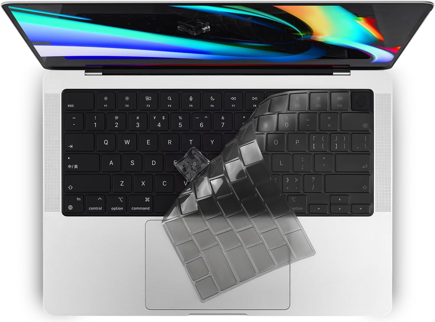 Keyboard Protector for MacBook Pro 14" M3/M2/M1 Pro/Max (2023-2021) - US Layout  - Ash Black
