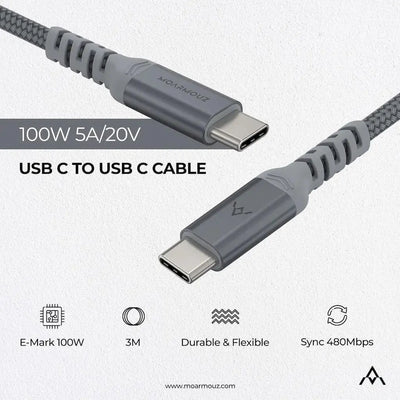 USB Type-C to USB-C 100W Charging Cable — Moarmouz