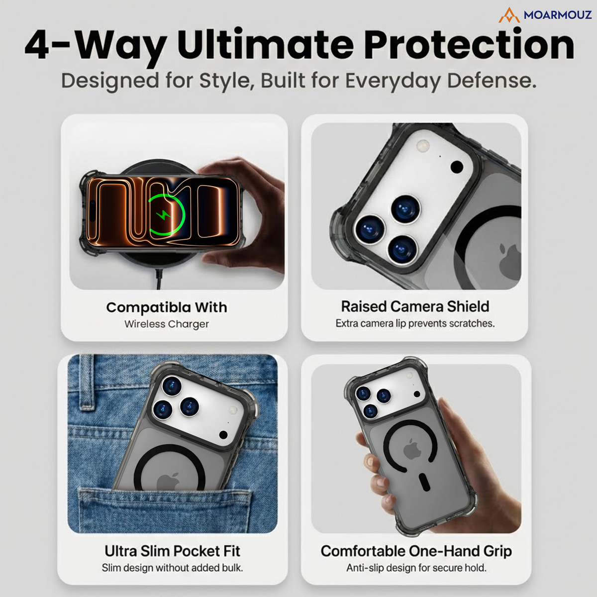 Shockproof Case for iPhone 18 Pro in Black — Moarmouz