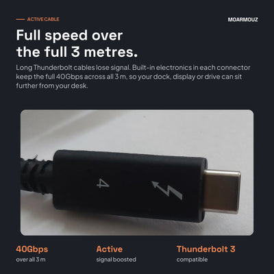 Active Thunderbolt 4 cable keeps full 40Gbps over 3 metres — Moarmouz