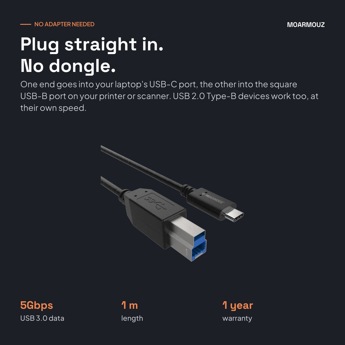 USB 3.1 Type-C to USB-B (3.0) Printer Cable: how it works — Moarmouz