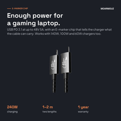 USB4 PD3.1 USB-C to USB-C Cable — 240W Charging, 40Gbps Data, 8K Video: how it works — Moarmouz
