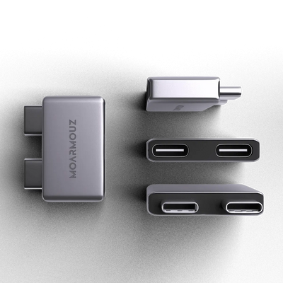 Dual Type-C Female to Male Extension Adapter, 40Gbps, 100W PD, 5K Video — Moarmouz