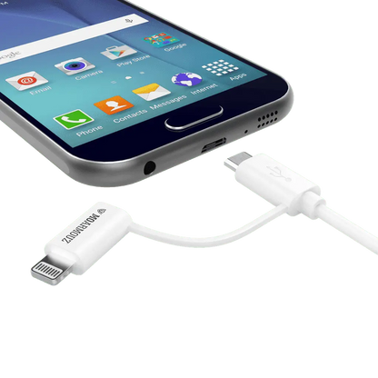 MoArmouz - 2 in 1 MFI Certified Sync n Charge Cable with Lightning & micro USB