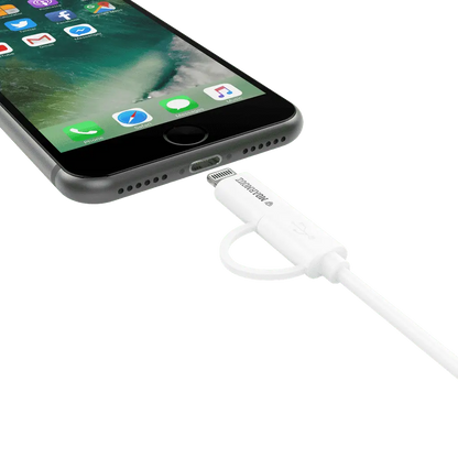 MoArmouz - 2 in 1 MFI Certified Sync n Charge Cable with Lightning & micro USB