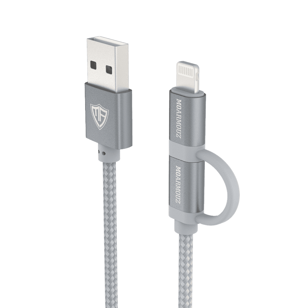 MoArmouz - 2 in 1 Braided MFI Certified Lightning and Micro USB Cable
