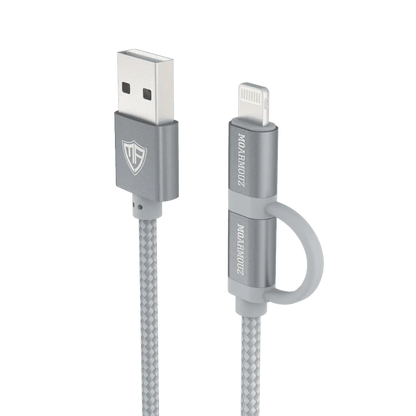 MoArmouz - 2 in 1 Braided MFI Certified Lightning and Micro USB Cable