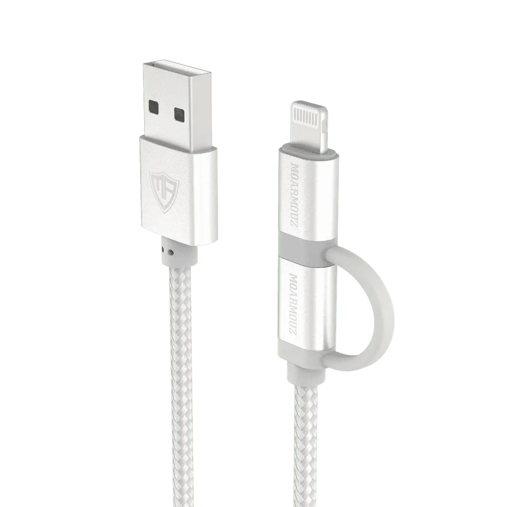 MoArmouz - 2 in 1 Braided MFI Certified Lightning and Micro USB Cable