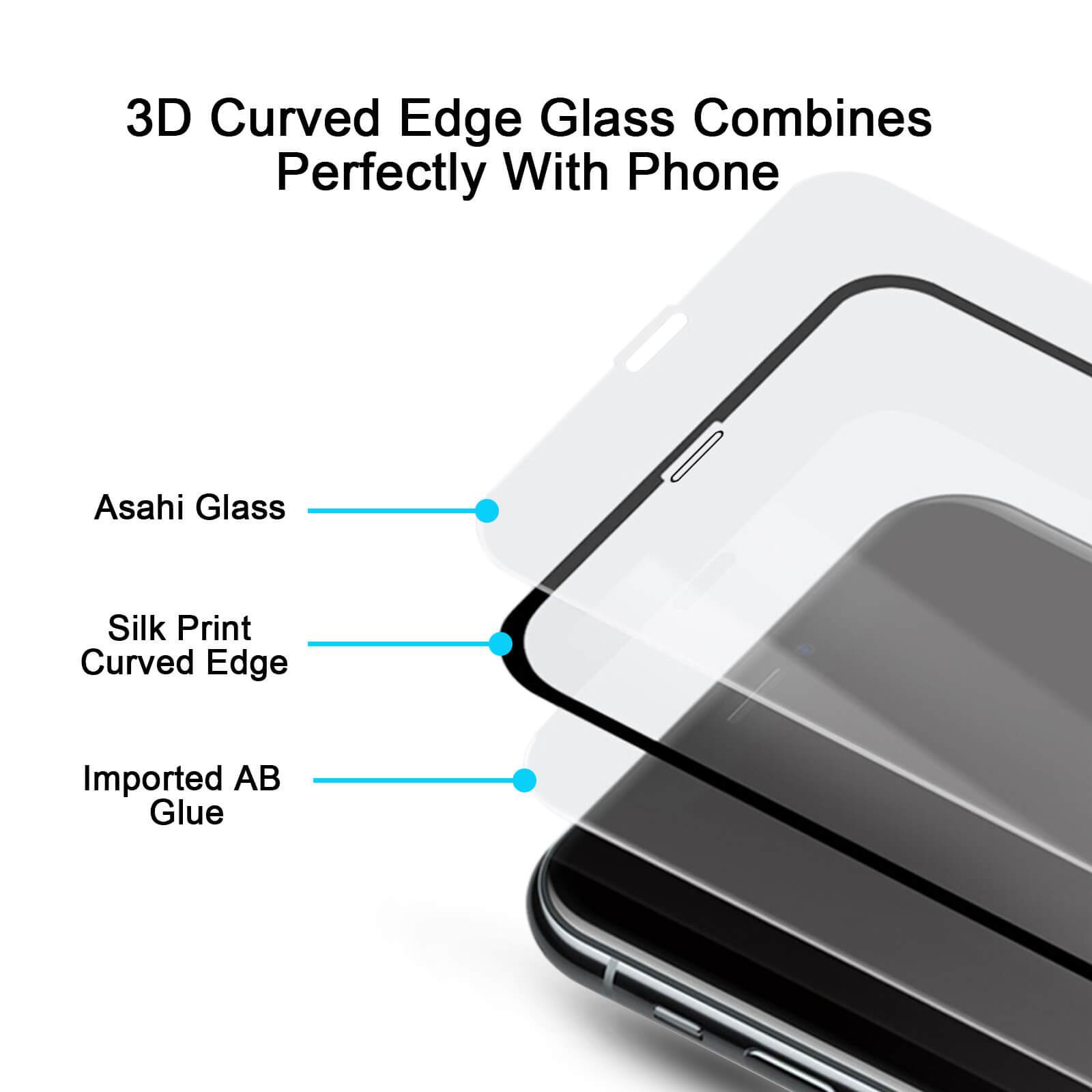 MoArmouz - Curved Tempered Glass Screen Protector for iPhone XS/X
