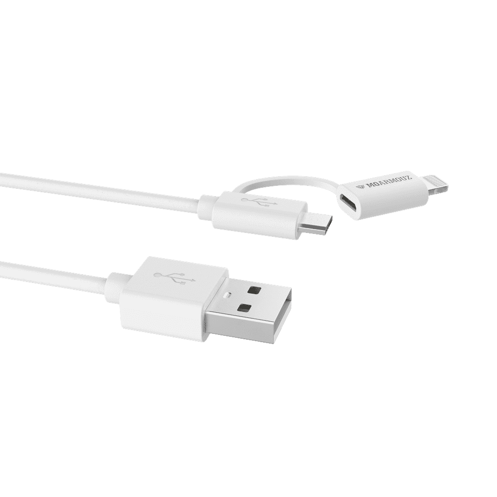 DualCable Câble de recharge Lightning Micro USB pour iPhone, iPod